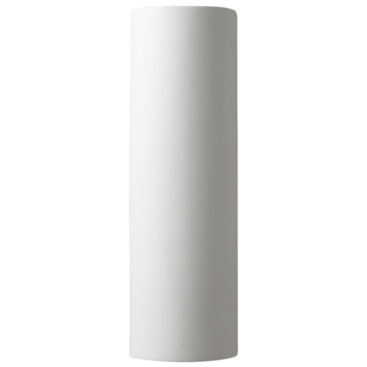 Justice Design Group | Cylinder Ceramics ADA Tube - Open Top and Bottom Wall Sconce — Matte White, Large, Replaceable Bulb