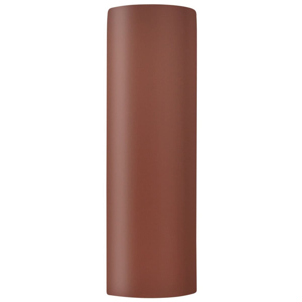 Justice Design Group Cylinder Ceramics Ada Tube - Open Top and Bottom Wall Sconce — Canyon Clay, Large, Replaceable Bulb