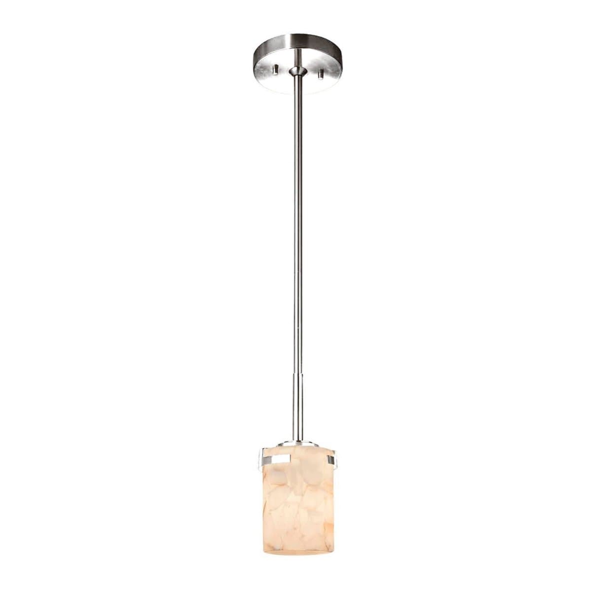 Justice Design Group | Alabaster Rocks! Atlas Mini Pendant — Polished Chrome, Incandescent