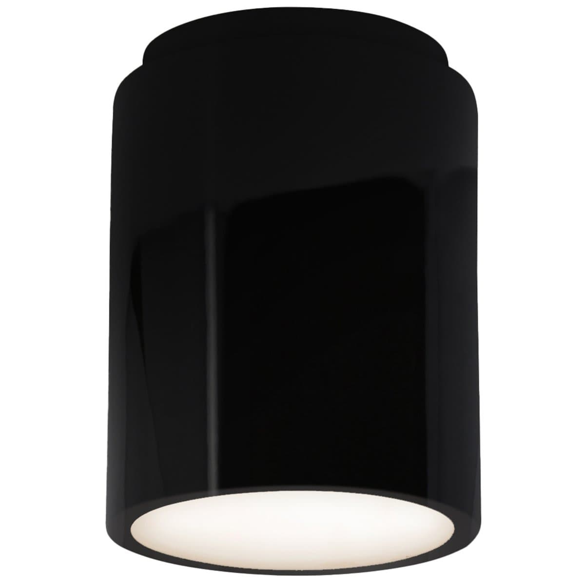 Justice Design Group | Radiance Flushmount — Gloss Black Stem/Cord, Standard, Integrated LED