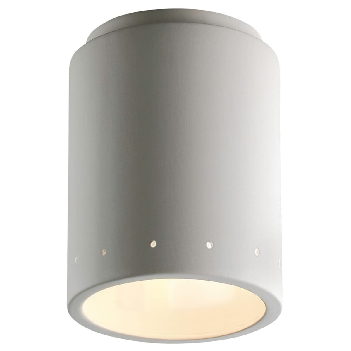 Justice Design Group | Radiance Outdoor Flushmount — Bisque, Perforations, Integrated LED