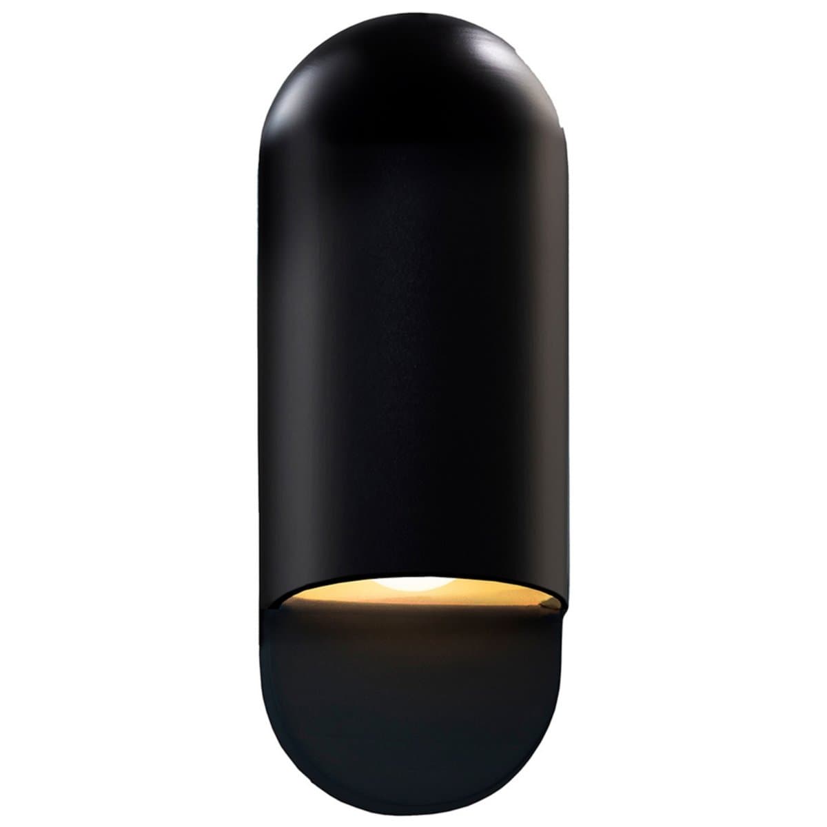 Justice Design Group | Ambiance Capsule ADA Outdoor Wall Sconce — Carbon Matte Black, Small, Replaceable Bulb