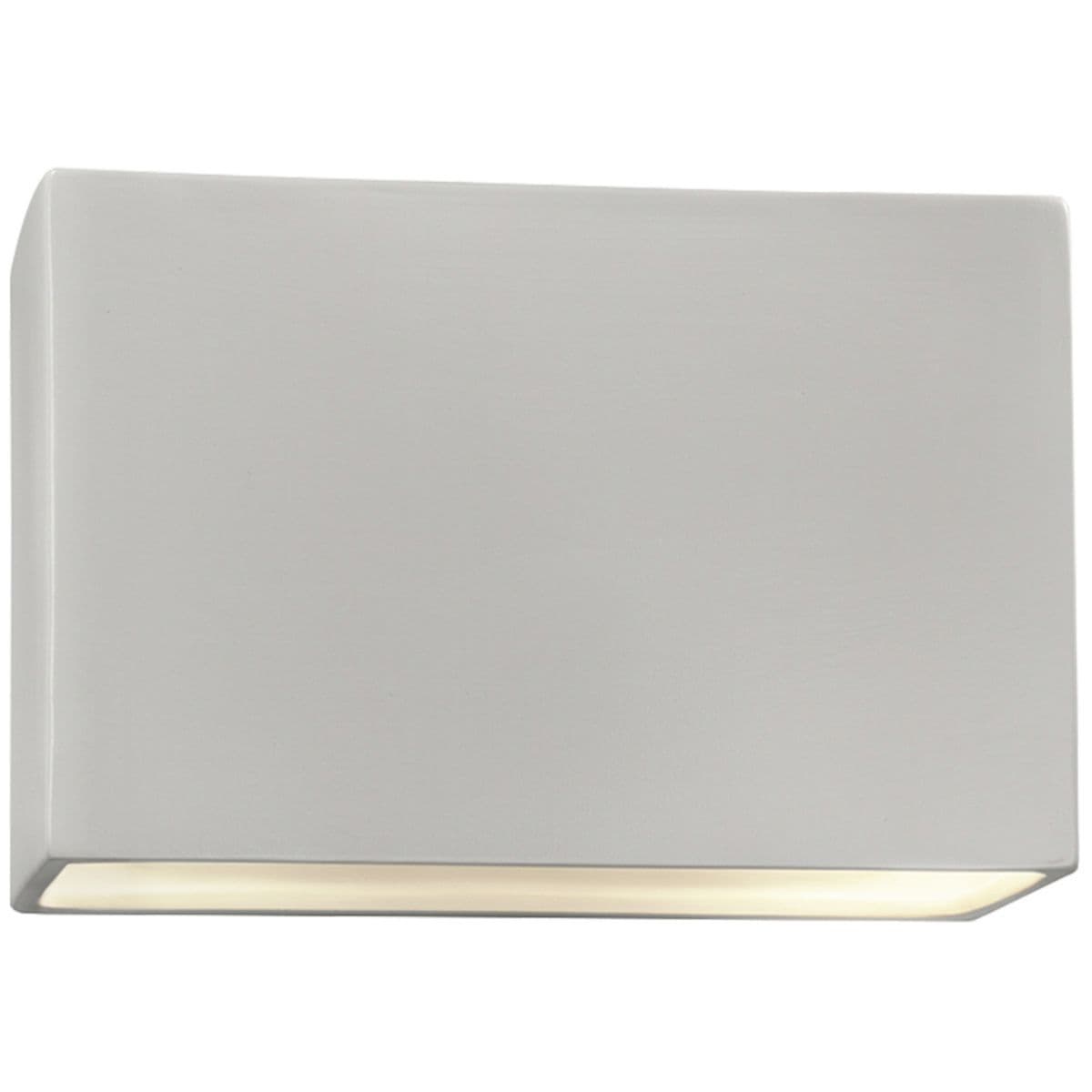 Justice Design Group Ambiance Rectangular Ada Wall Sconce — Bisque, Large, Integrated Led