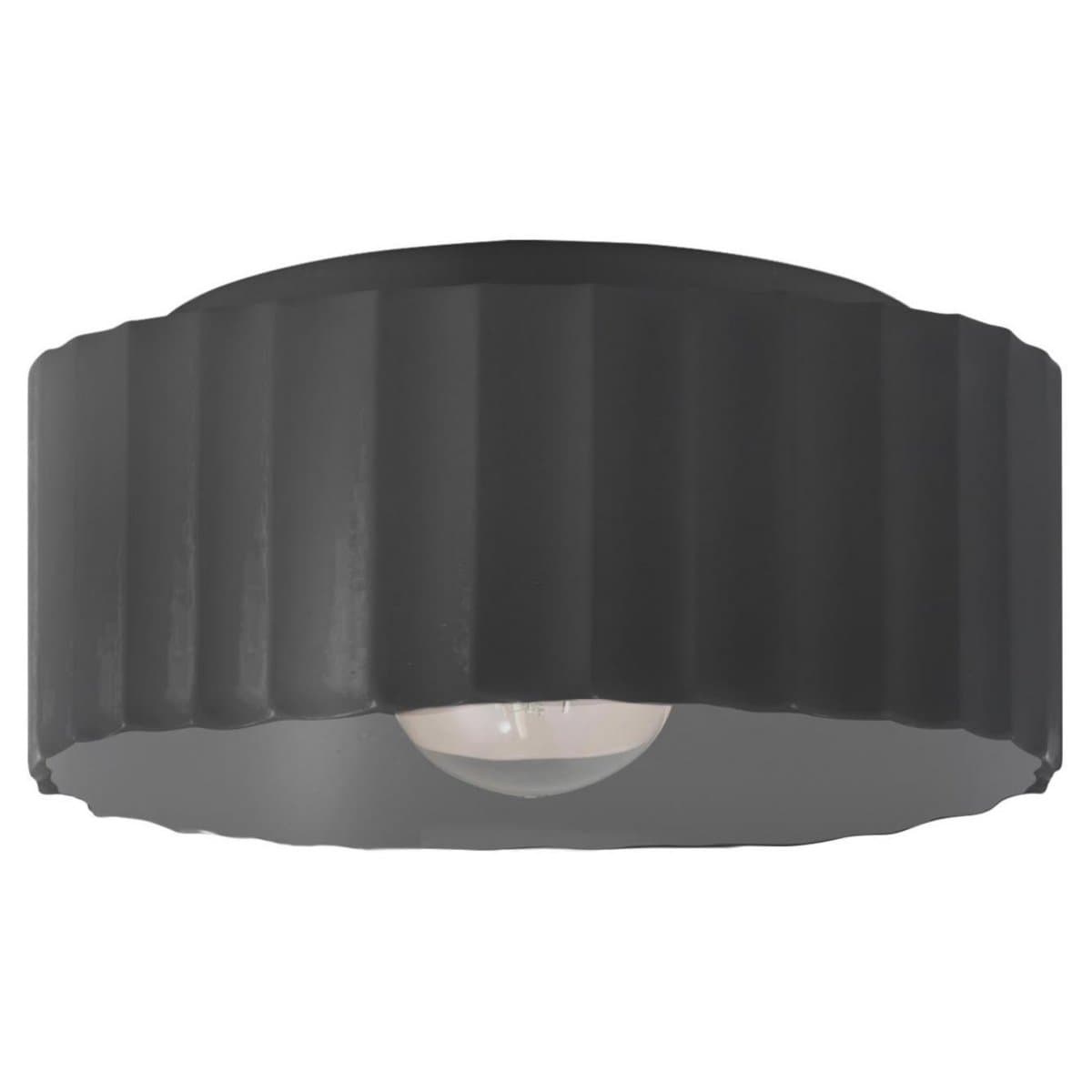 Justice Design Group | Radiance Gear Flushmount — Carbon Matte Black, Large