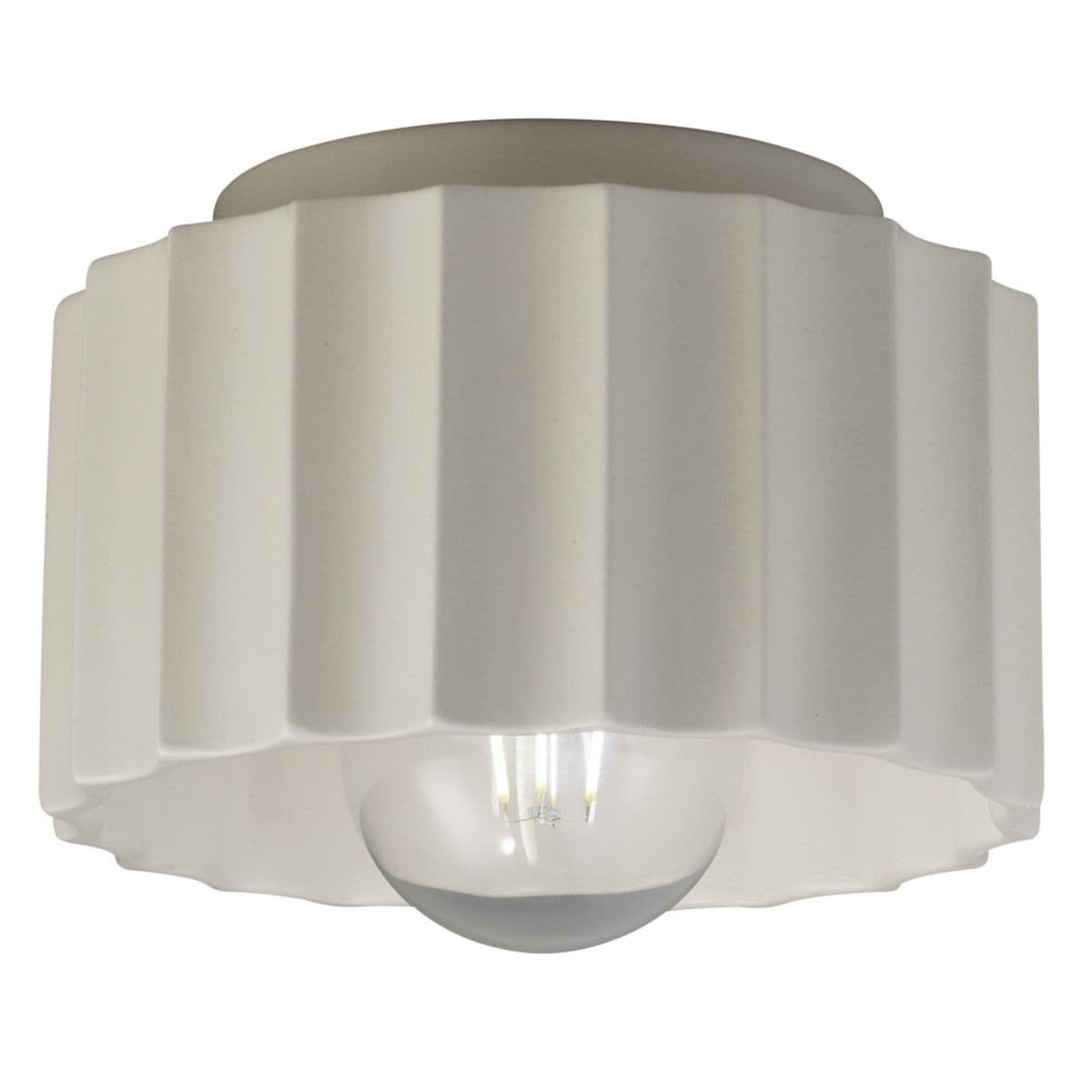 Justice Design Group Radiance Gear Outdoor Flushmount — Matte White, Small