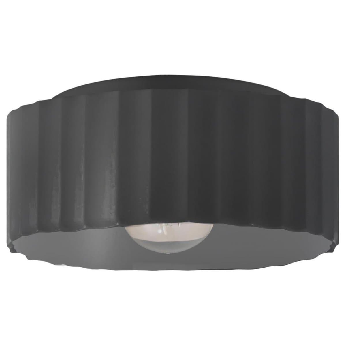 Justice Design Group | Radiance Gear Outdoor Flushmount — Carbon Matte Black, Large