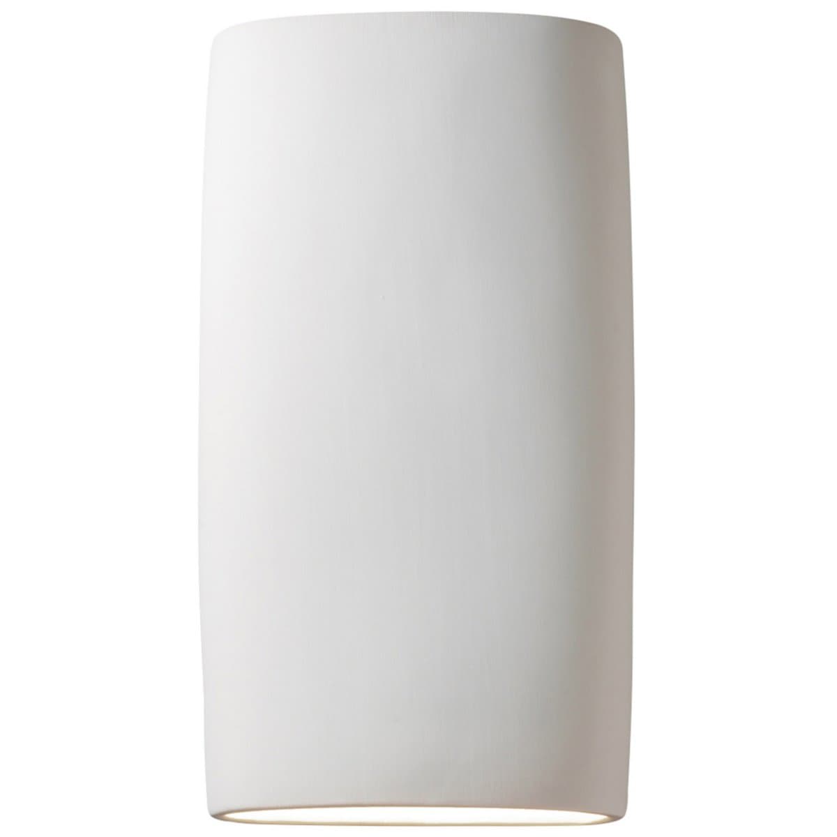 Justice Design Group | Ambiance ADA Wide Cylinder Wall Sconce - Open Top & Bottom — Bisque, Large, Replaceable Bulb