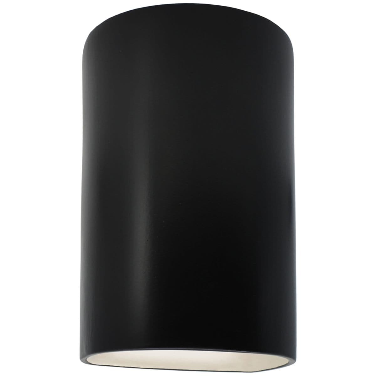 Justice Design Group | Ambiance Cylinder Wall Sconce - Open Top & Bottom by Justice — Carbon Matte Black, Small, Standard, Replaceable Bulb