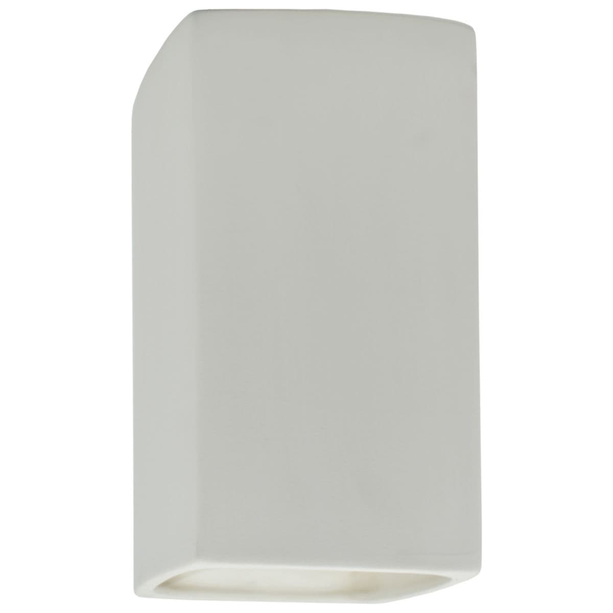 Justice Design Group Ambiance Up and Downlight Ada Rectangle Wall Sconce by Justi — Bisque, Small, Standard, Replaceable Bulb
