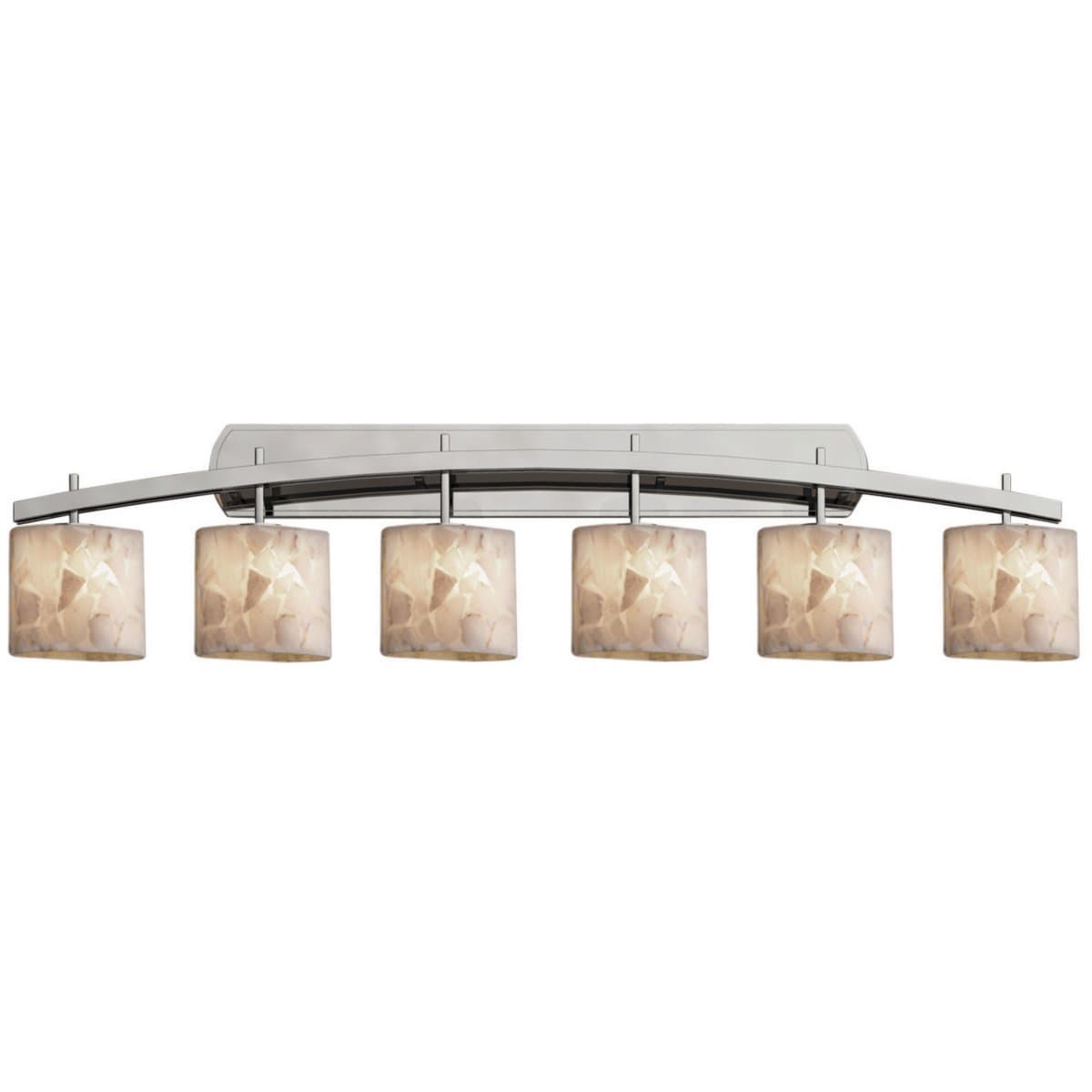Justice Design Group | Alabaster Rocks! Archway Vanity Light — Brushed Nickel Shade, Oval, Replaceable Bulb, 6