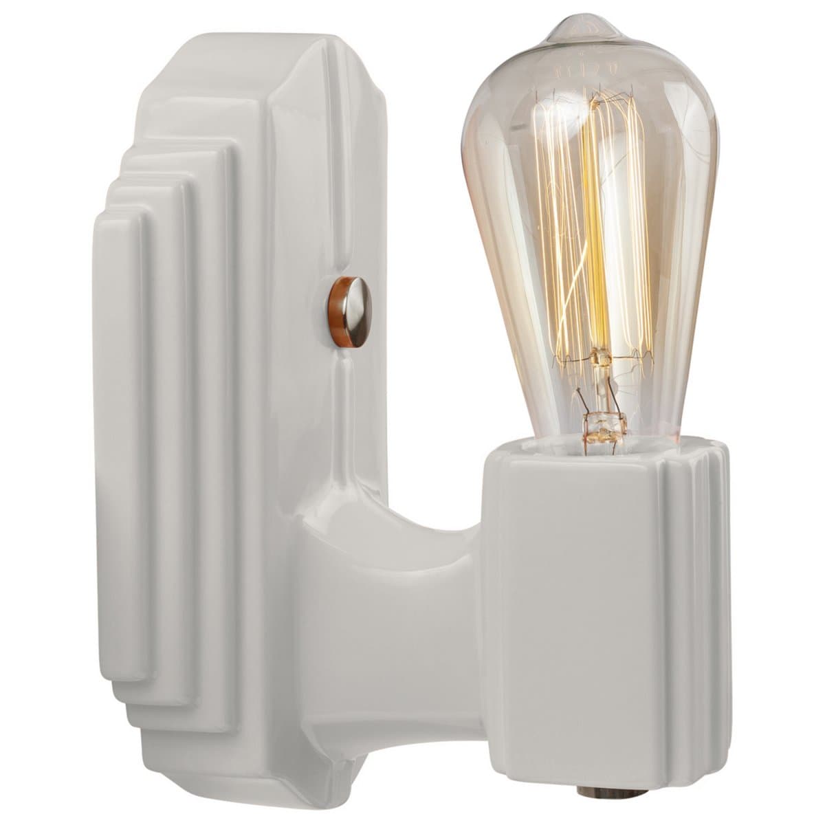 Justice Design Group | Deco Rectangle Wall Sconce — Bisque Hardware, Brushed Nickel
