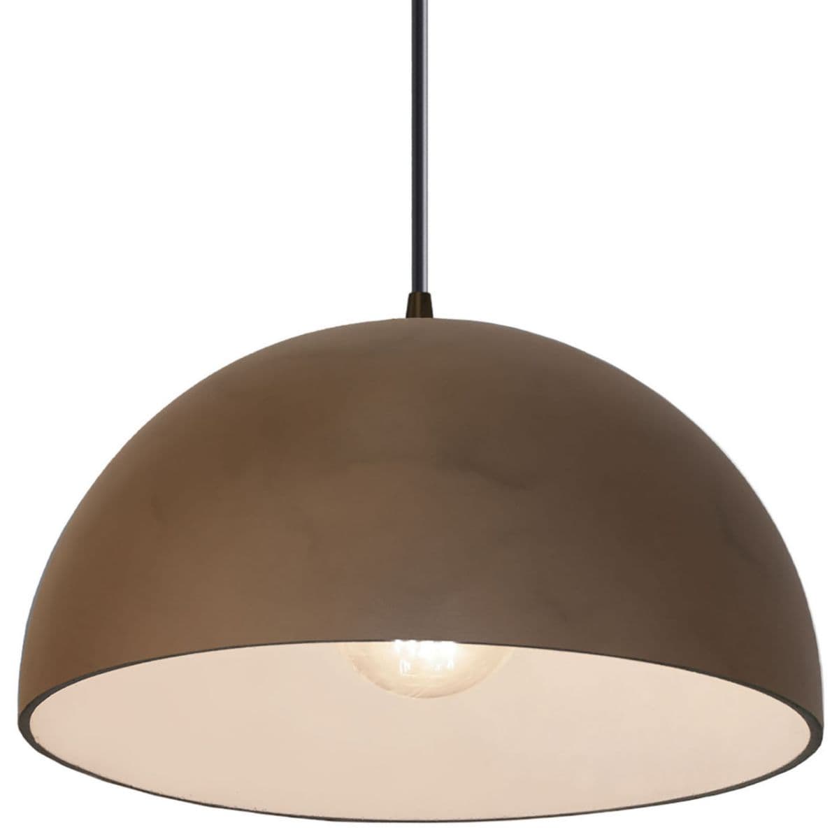 Justice Design Group Dome Pendant — Terra Cotta, Dark Bronze, Black Cord, Replaceable Bulb