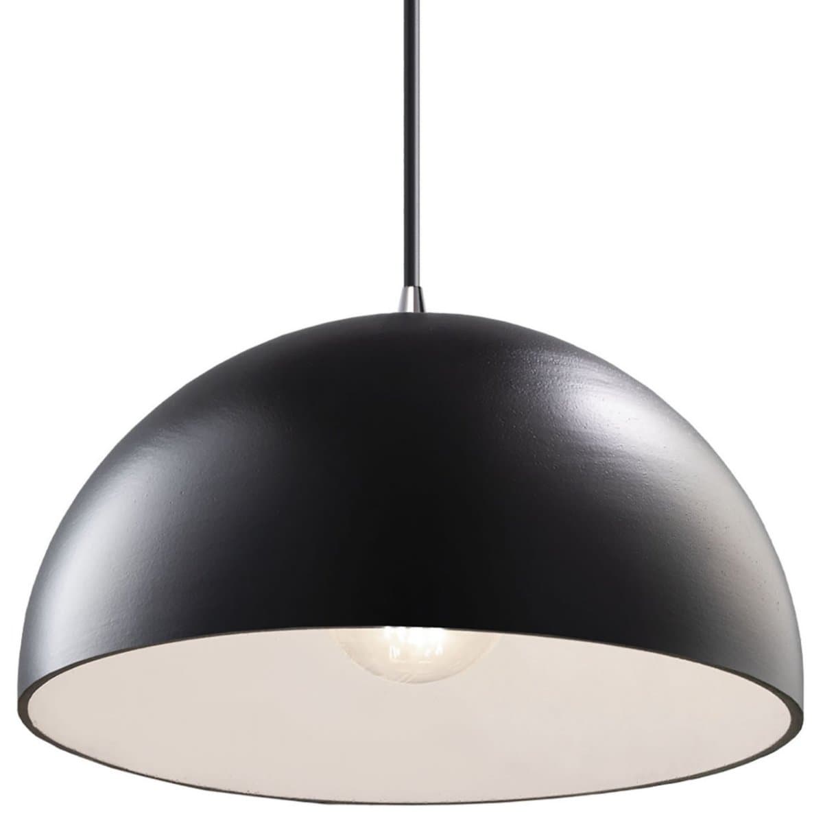 Justice Design Group | Dome Pendant — Gloss Blush Accent/Hardware, Antique Brass Stem/Cord, White Cord, Replaceable Bulb
