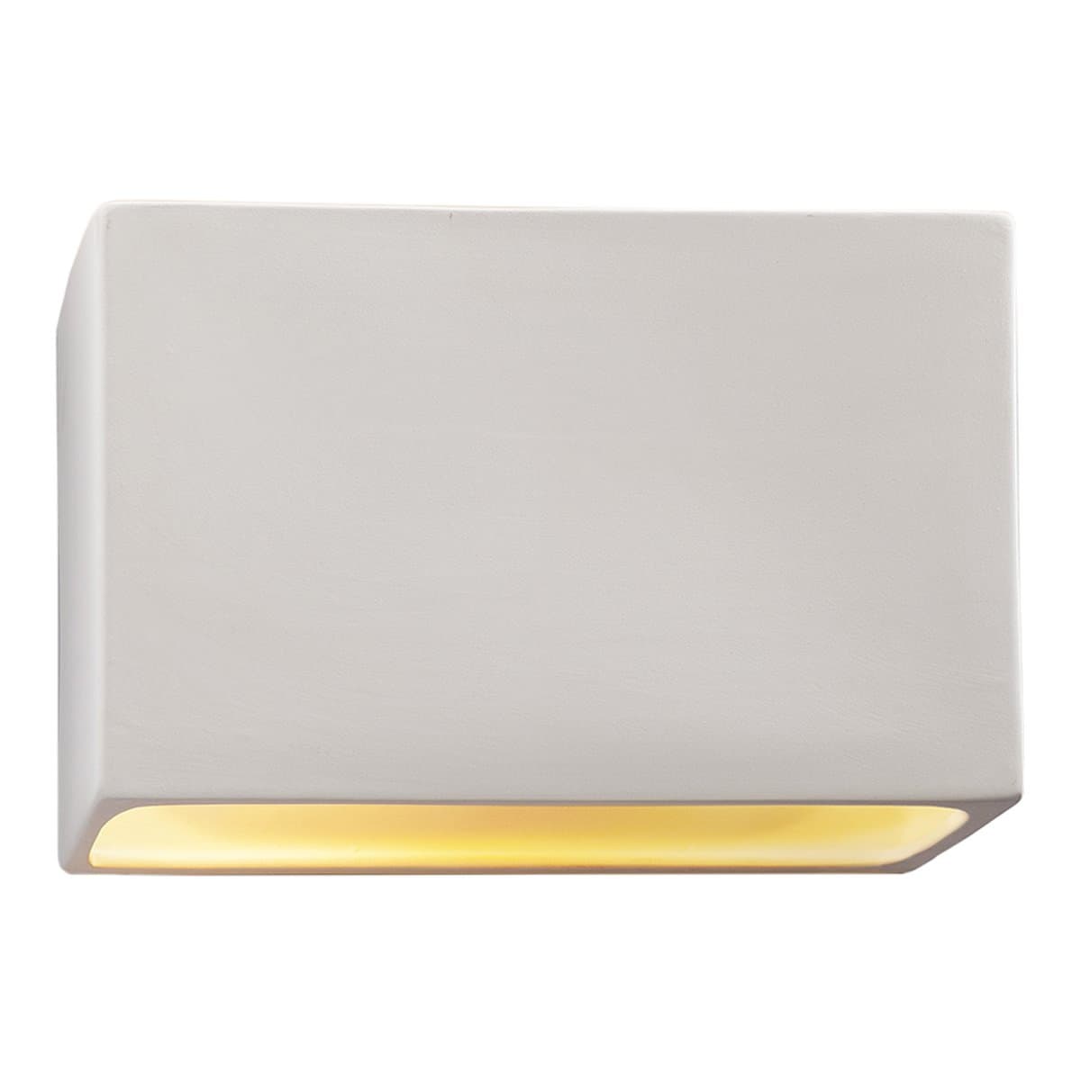 Justice Design Group | Ambiance Rectangle ADA Wall Sconce - Open Top & Bottom — Bisque, Small, Replaceable Bulb