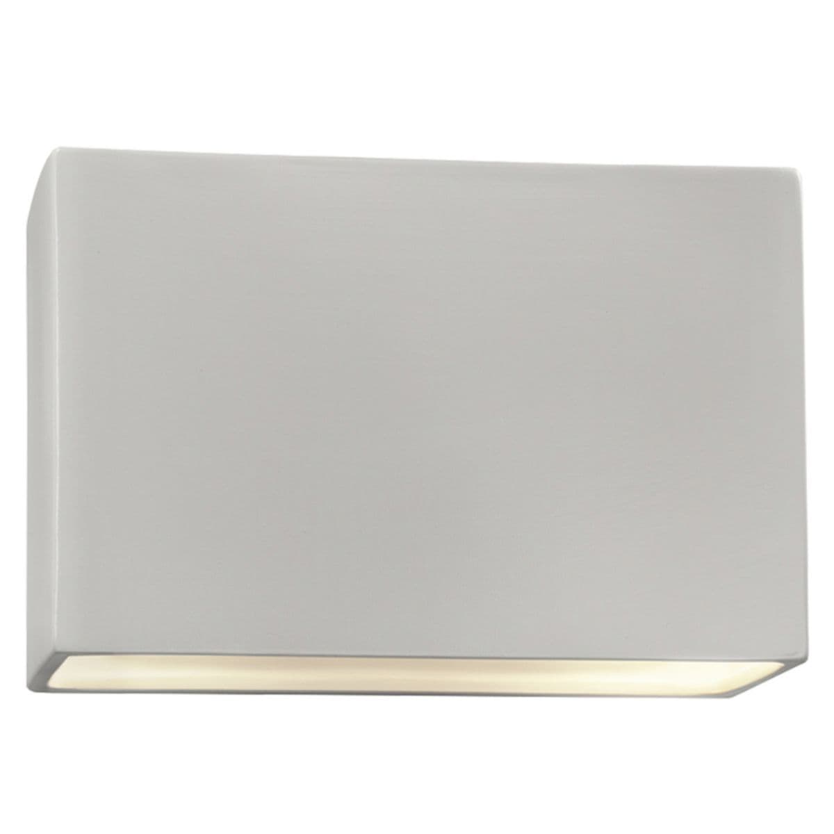 Justice Design Group Ambiance Rectangle Ada Wall Sconce - Open Top & Bottom by Ju — Bisque, Medium, Replaceable Bulb