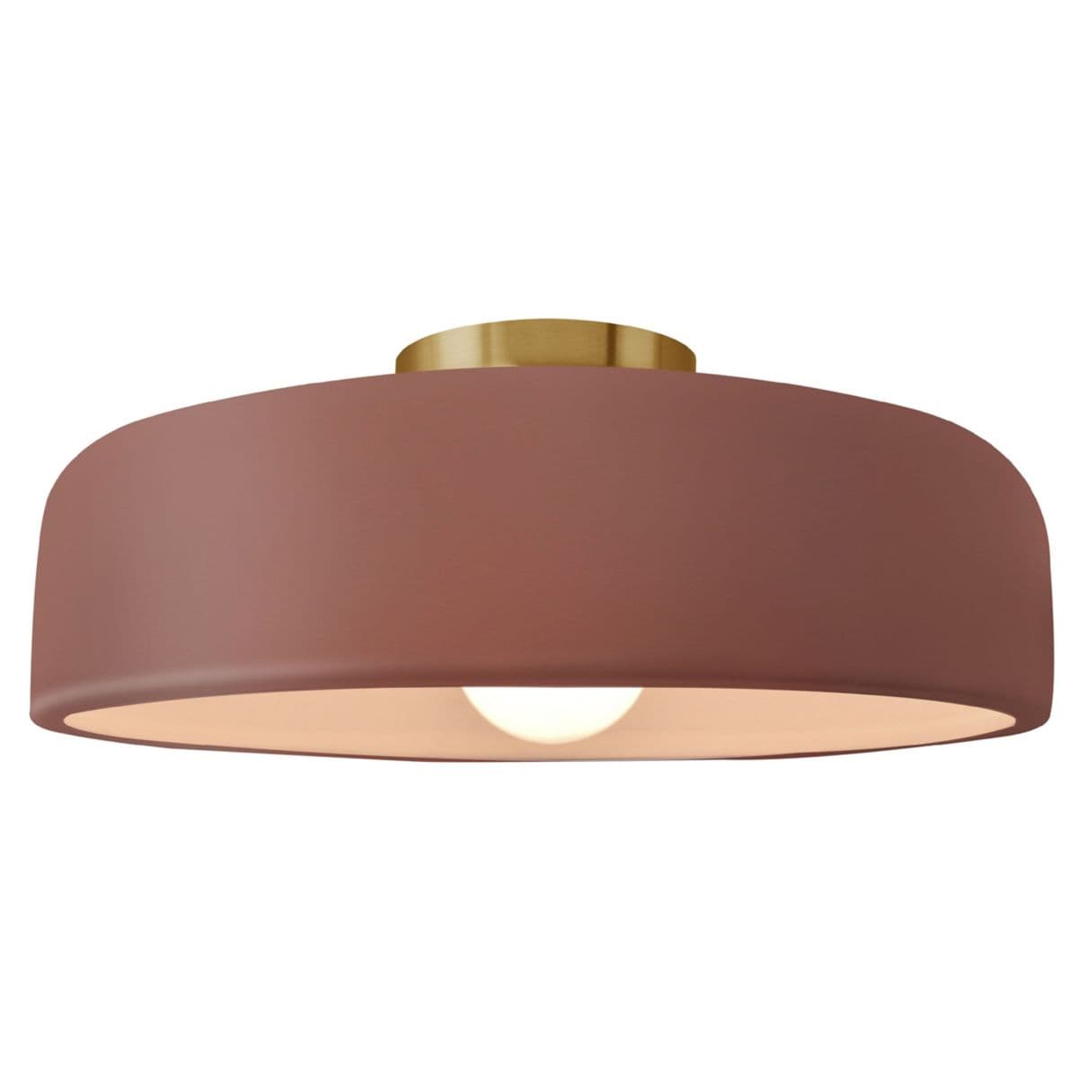 Justice Design Group | Radiance Spire Semi-Flushmount — Canyon Clay, Brushed Brass, Medium, Integrated LED