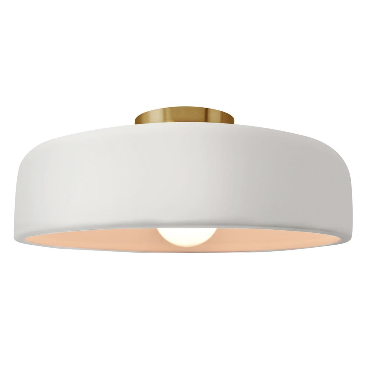 Justice Design Group | Radiance Spire Semi-Flushmount — Bisque, Brushed Brass, Medium, Integrated LED