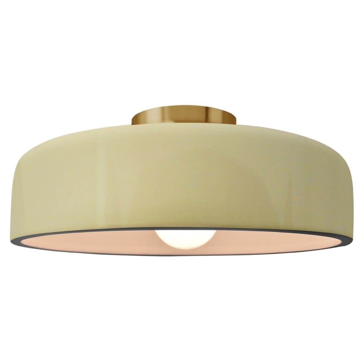 Justice Design Group | Radiance Spire Semi-Flushmount — Vanilla Gloss, Brushed Brass, Medium, Replaceable Bulb