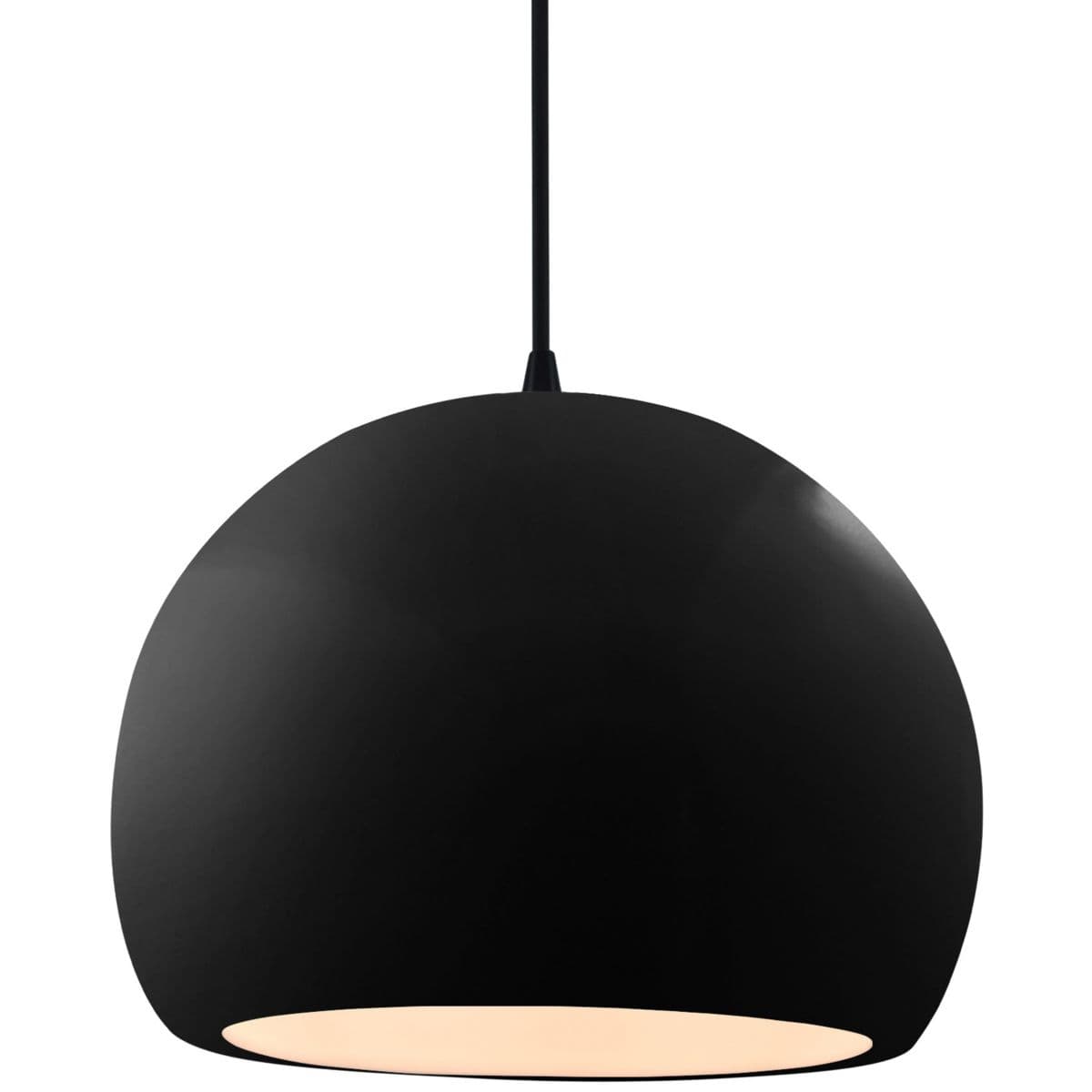 Justice Design Group Radiance Globe Pendant — Black, Gloss Black, Matte Black, Large, Replaceable Bulb
