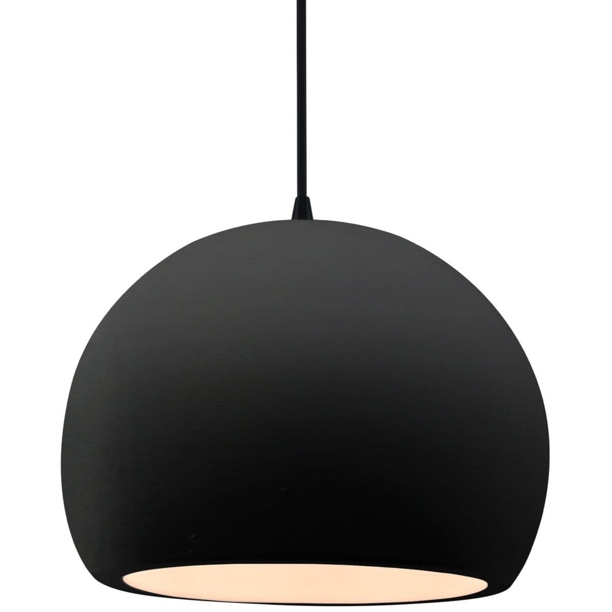 Justice Design Group Radiance Globe Pendant — Black, Carbon Matte Black, Matte Black, Large, Integrated Led