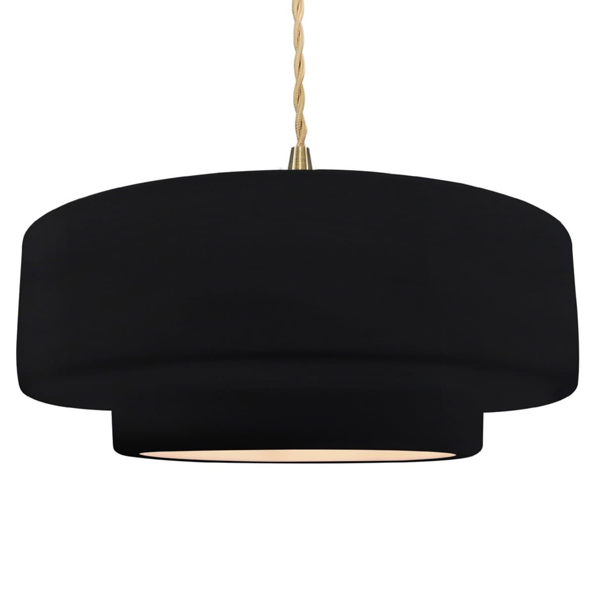 Justice Design Group | Radiance Tier Pendant — Gloss Blush, Brushed Brass, Large Cord, Rigid Stem Kit, Replaceable Bulb