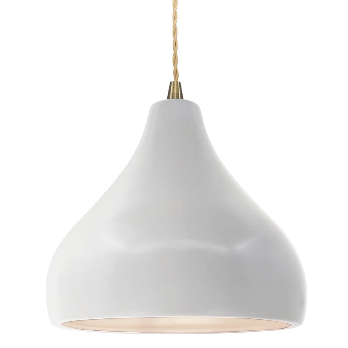 Justice Design Group | Radiance Droplet Pendant — Bisque, Antique Brass, Small Cord, Black, Replaceable Bulb