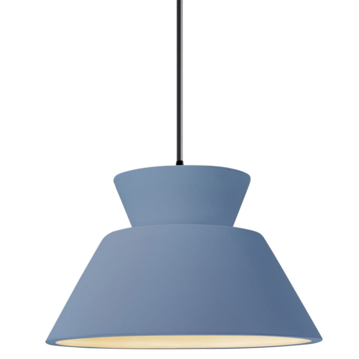 Justice Design Group | Radiance Trapezoid Pendant — Black Cord, Sky Blue, Matte Black, Integrated LED