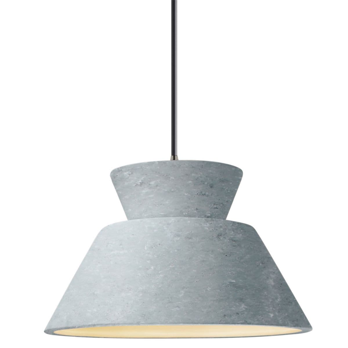 Justice Design Group | Radiance Trapezoid Pendant — Black Cord, Concrete, Brushed Nickel, Integrated LED