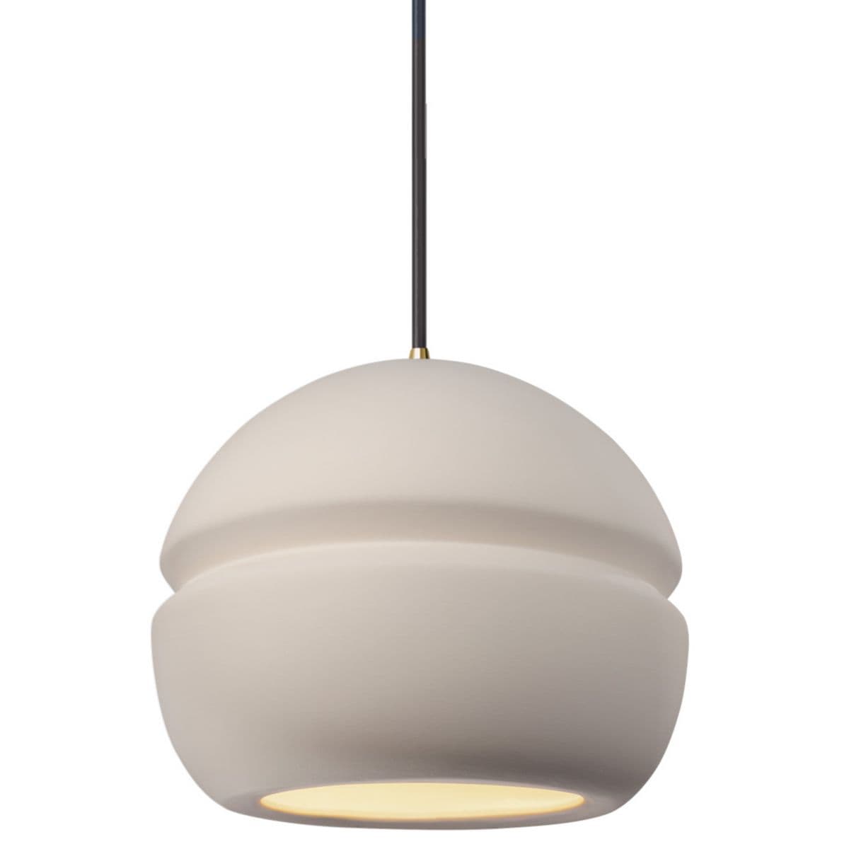 Justice Design Group | Radiance Sphere Pendant — Bisque, Antique Brass, Small