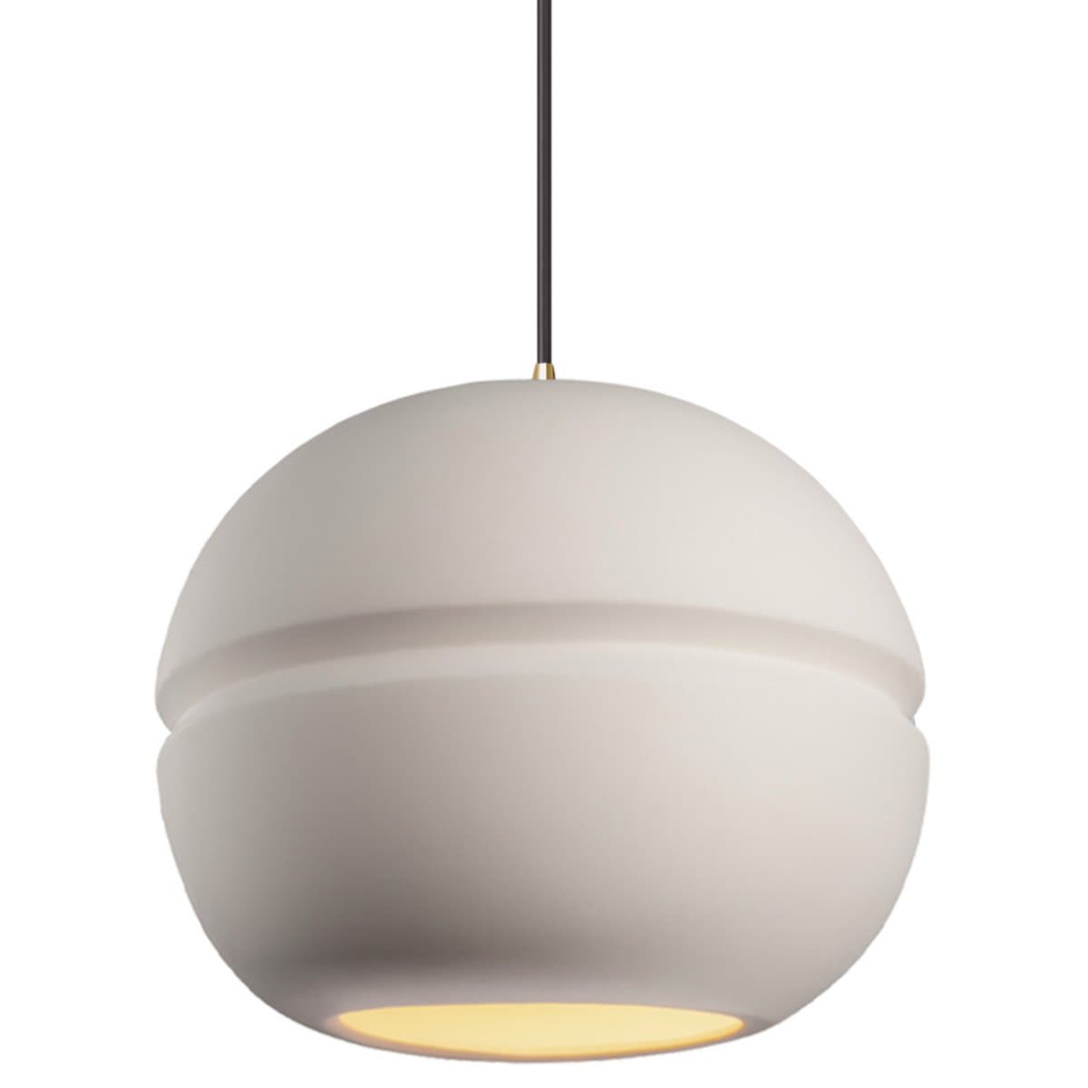 Justice Design Group | Radiance Sphere Pendant — Bisque, Antique Brass, Medium