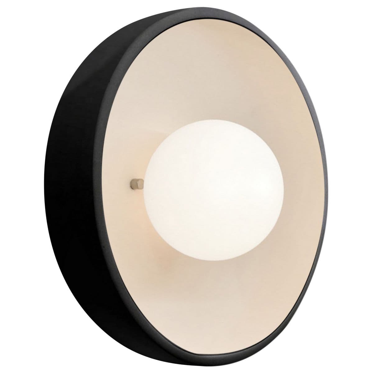 Justice Design Group | Ambiance Flush Coupe ADA Wall Sconce — Gloss Black with Matte White