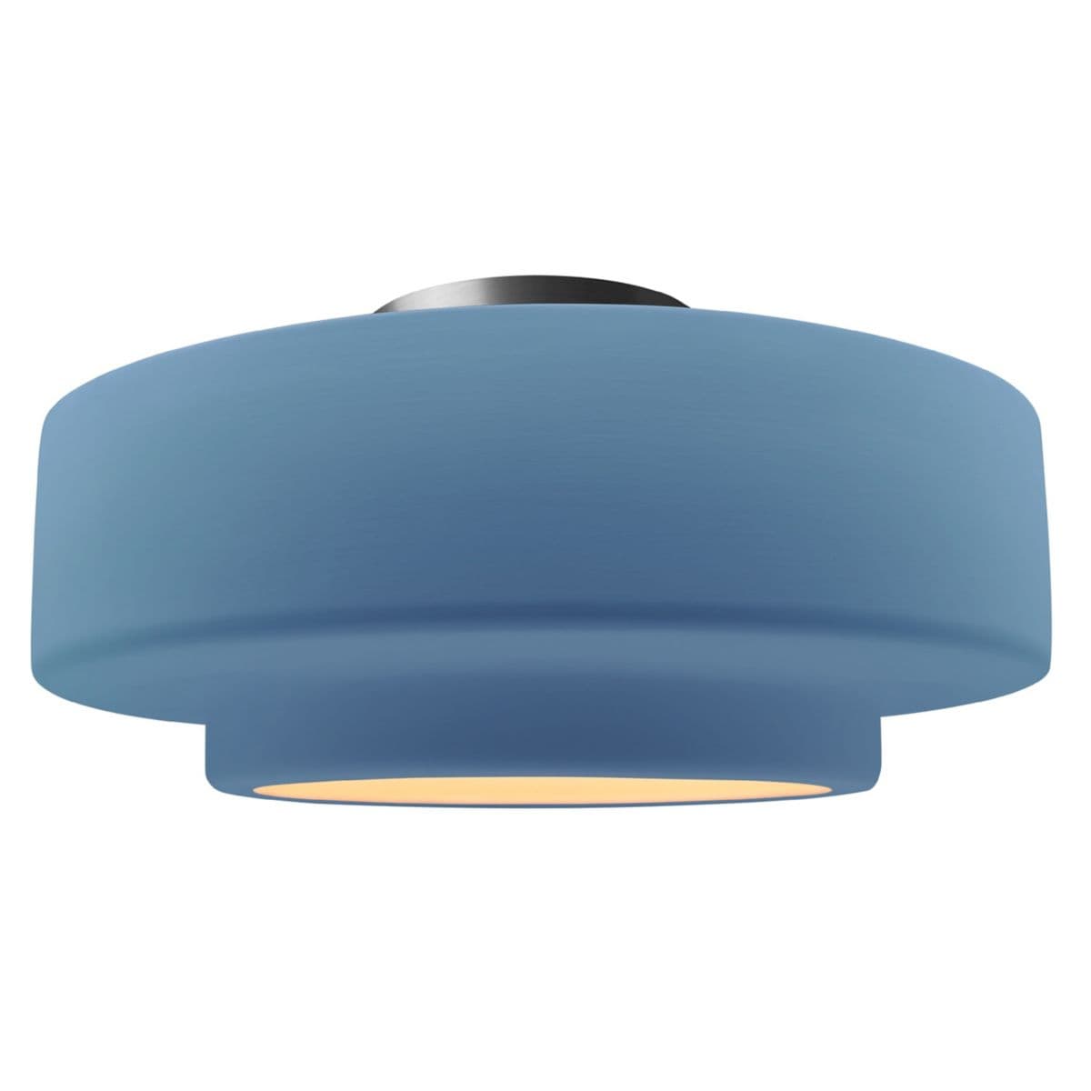 Justice Design Group Radiance Tier Led Semi-Flsuhmount — Sky Blue, Brushed Nickel, 14-Inch