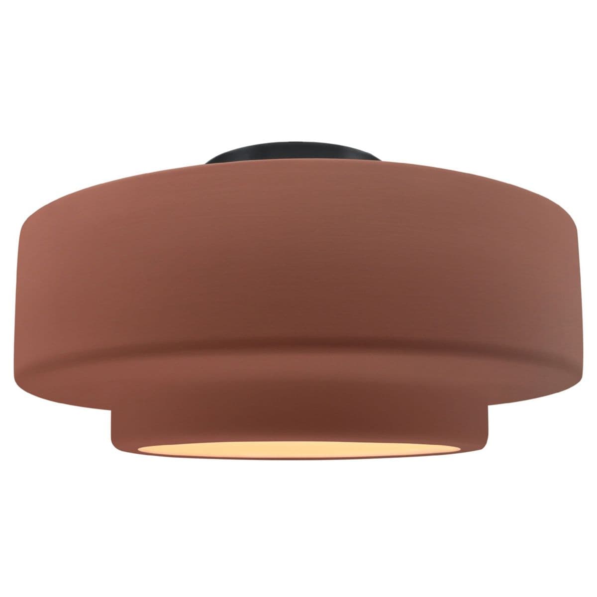 Justice Design Group Radiance Tier Led Semi-Flushmount — Canyon Clay, Matte Black, 16-Inch