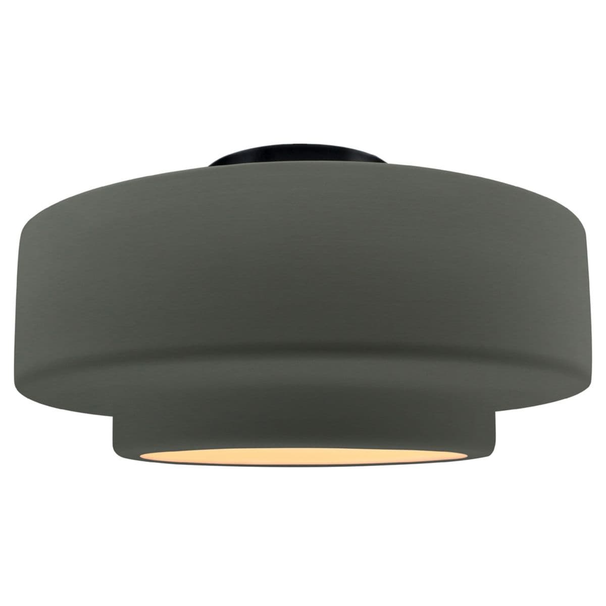 Justice Design Group Radiance Tier Led Semi-Flsuhmount — Pewter Green, Matte Black, 16-Inch