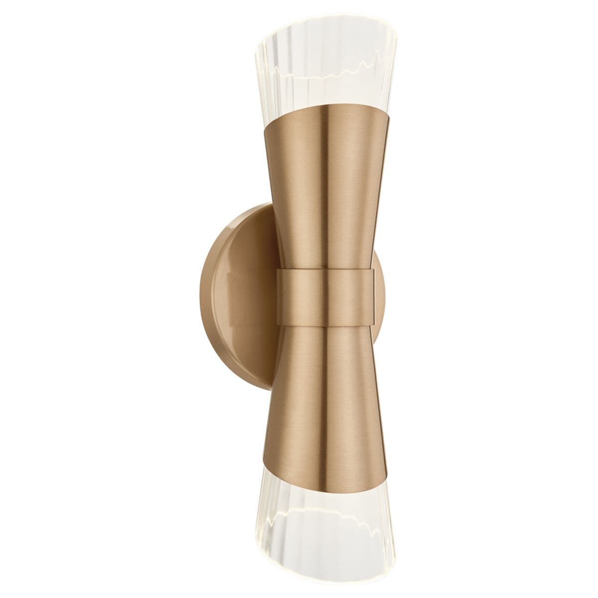 Justice Design Group Lugano Ada Up & Downlight Tapered Wall Sconce by Justice Des — Brushed Brass