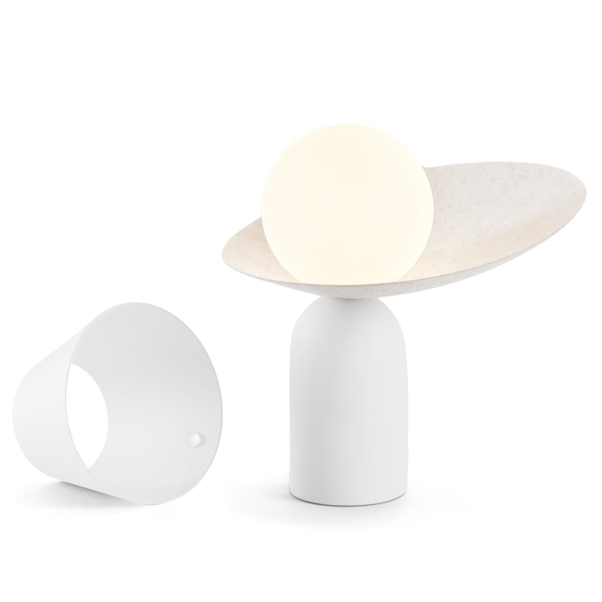 Koncept | Guy Portable LED Table Lamp — Matte Black, Felt Cape - alternate view