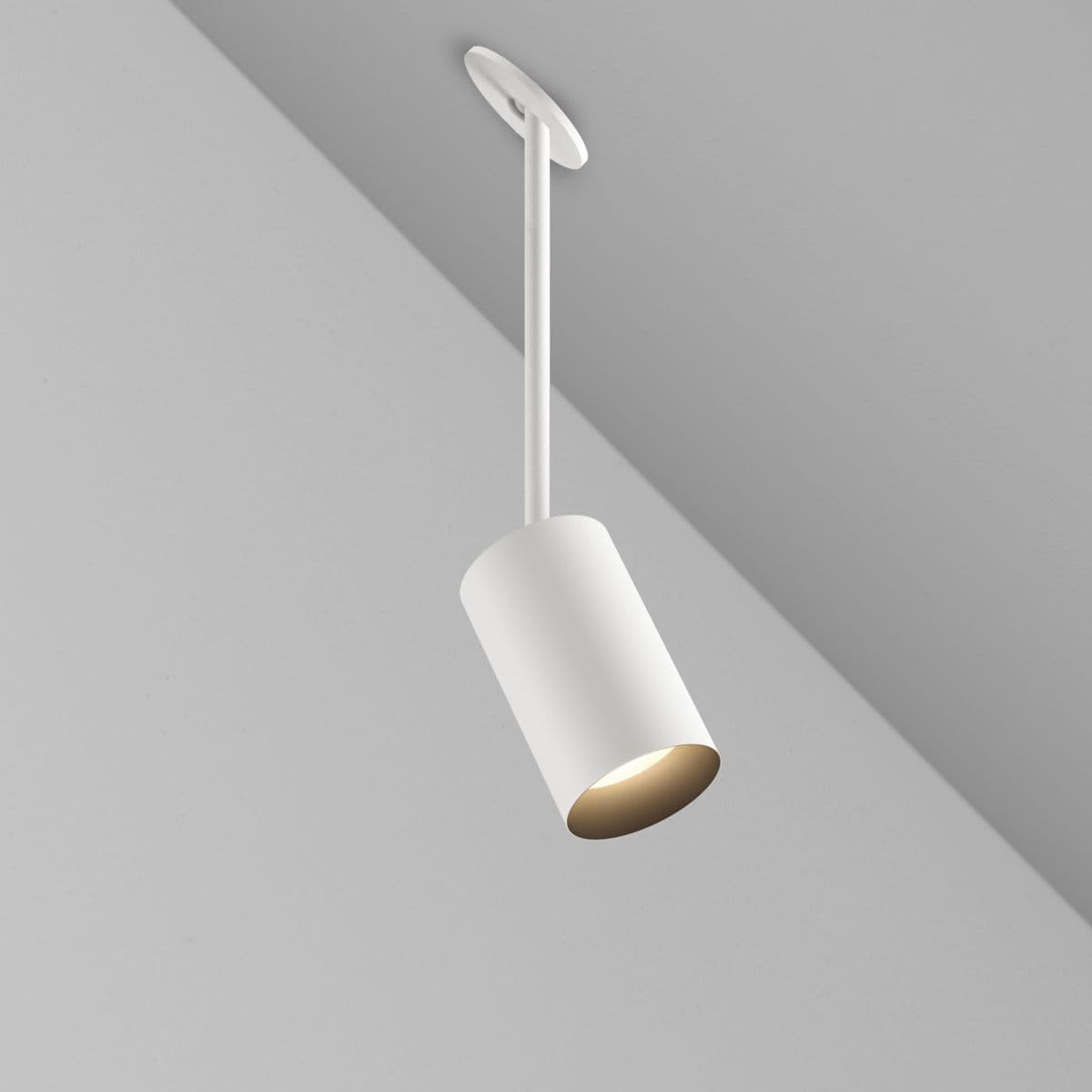 Lucifer Lighting CM1 Led Hang Straight Adjustable Monopoint by Lucifer Lighti — White with Black Powdercoat