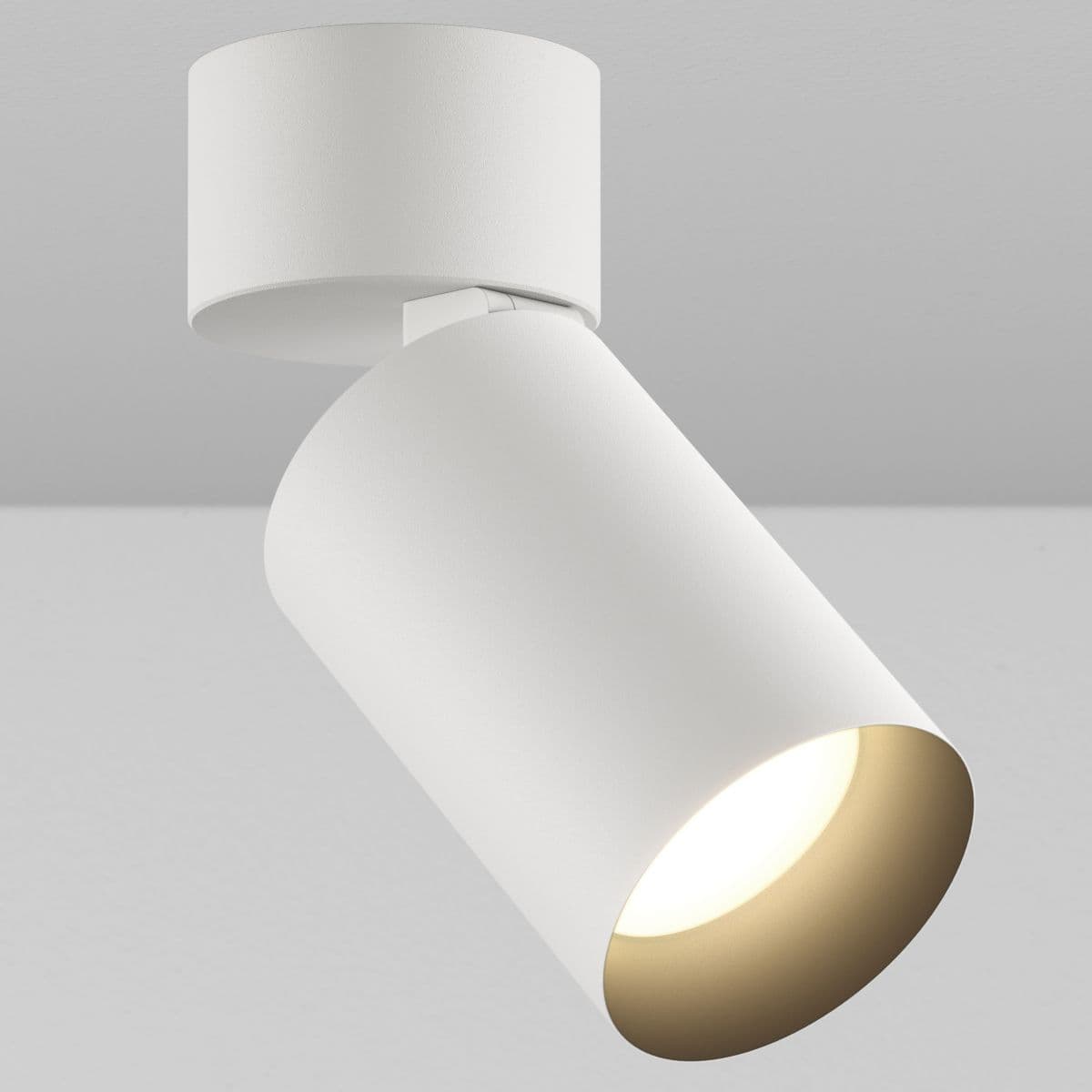 Lucifer Lighting CY1 Adjustable Wallwash Cylinder Led Spotlight by Lucifer Li — White with Black Powdercoat, Dry / Damp (Non-Locking)