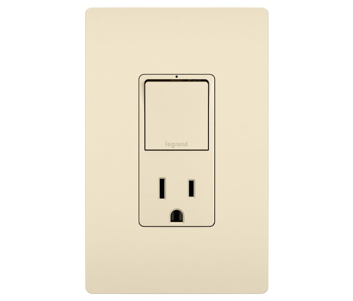 Legrand Adorne | Radiant Single Pole/3-Way Switch with 15A Tamper Resistant Outlet — Ivory