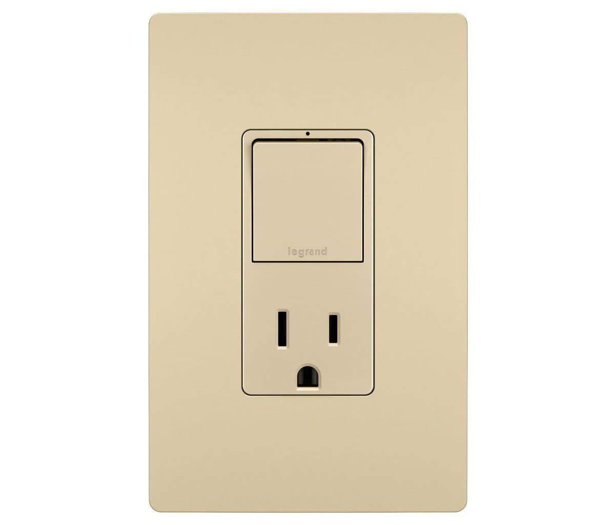 Legrand Adorne | Radiant Single Pole/3-Way Switch with 15A Tamper Resistant Outlet — Light Almond