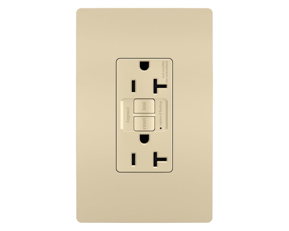 Legrand Adorne | Radiant Spec Grade 20A Self-Test GFCI Receptacle — Ivory