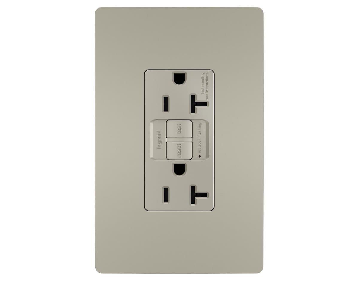 Legrand Adorne | Radiant 20A Tamper Resistant Self-Test GFCI Receptacle — Nickel