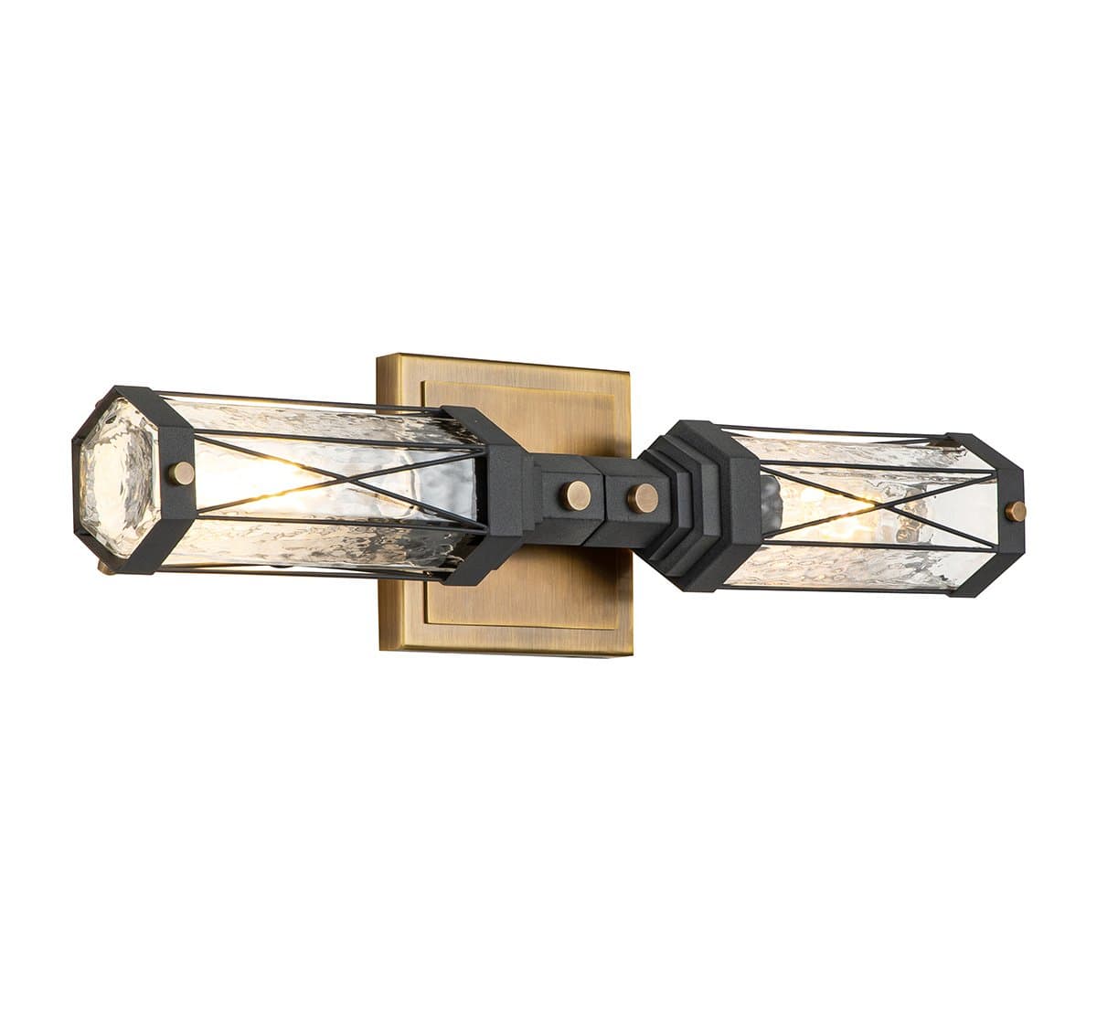 Lucas McKearn | Abbey Linear Vanity Light — Weathered Zinc With Antique Brass