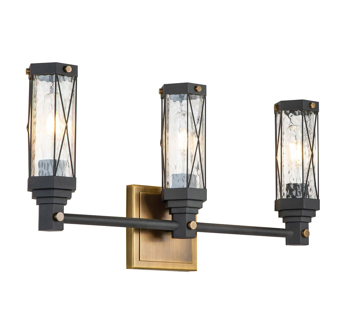 Lucas McKearn | Abbey Vanity Light — Weathered Zinc With Antique Brass