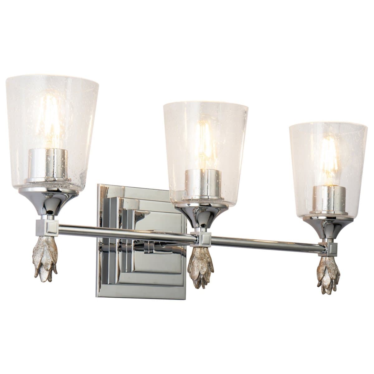 Lucas McKearn | Vetiver Flame Finial Vanity Light — Chrome, 3