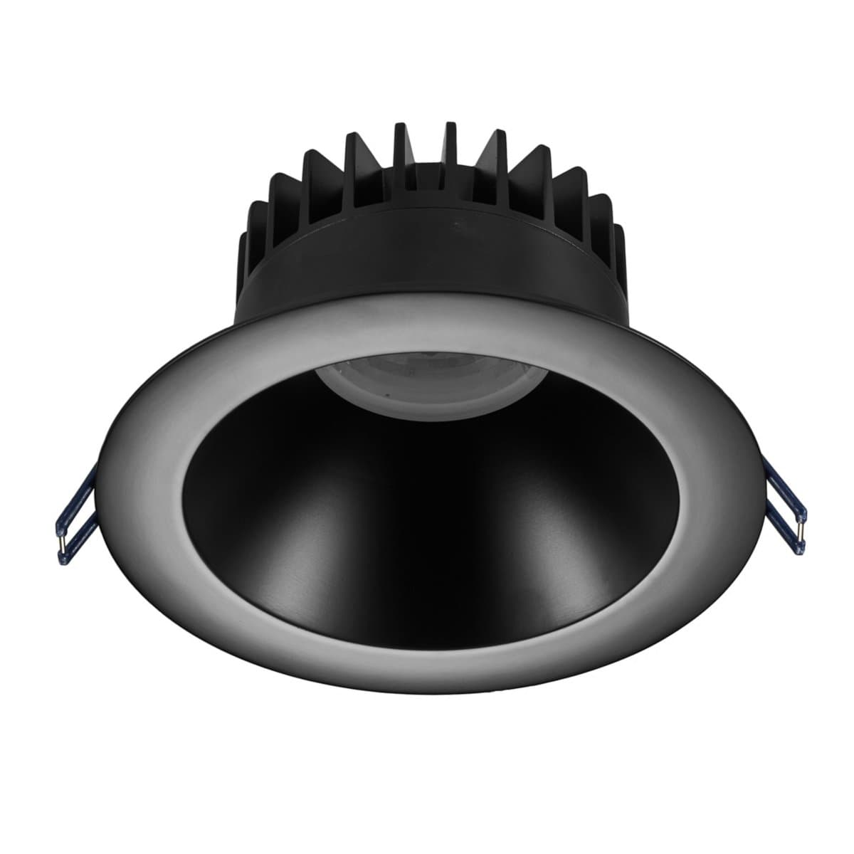 Lotus LED Lights | Regressed Deep LED 6 Inch Round Recessed Trim — Black Reflector, Black