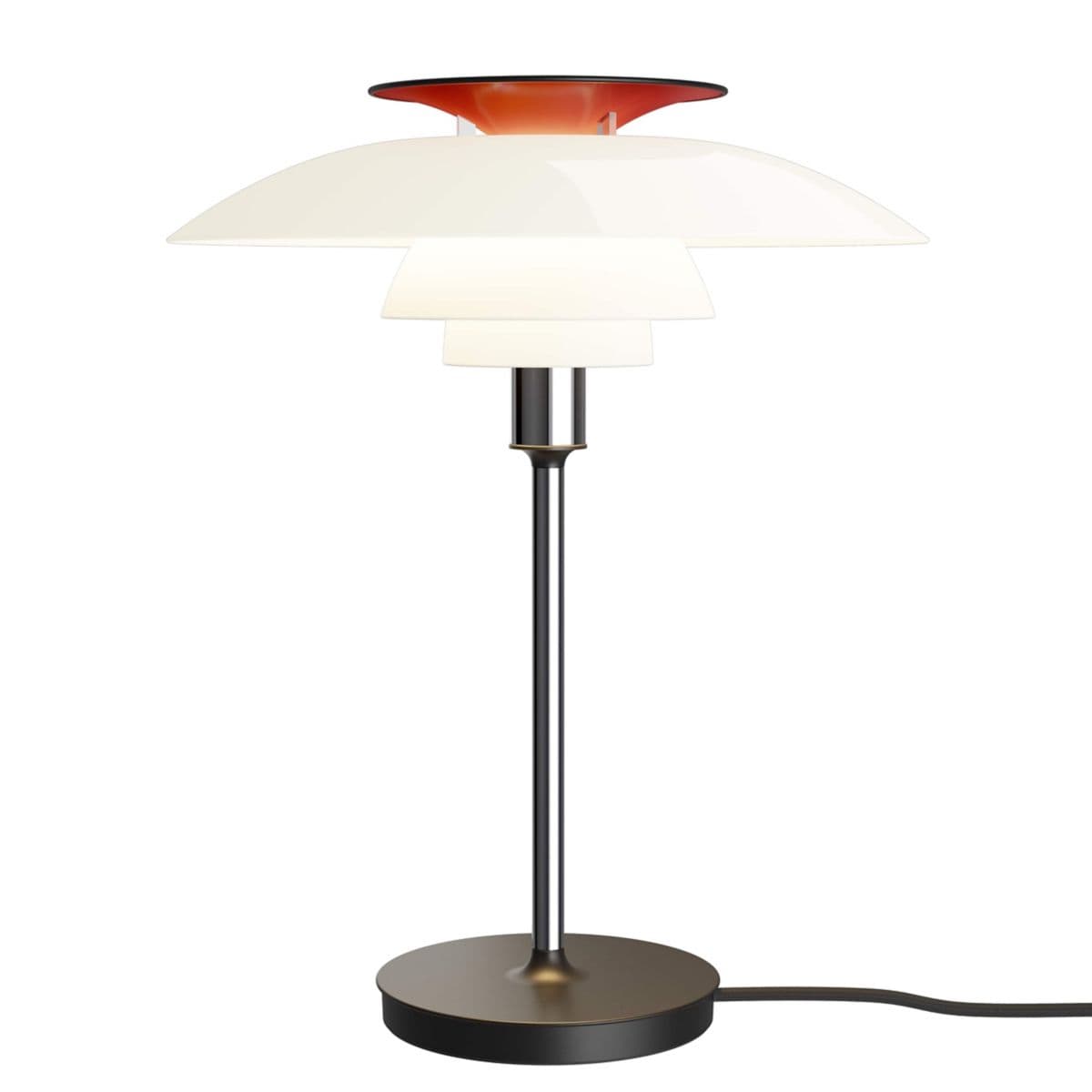 Louis Poulsen | PH 80 Table Lamp — Opal White with High Lustre Chrome Plated