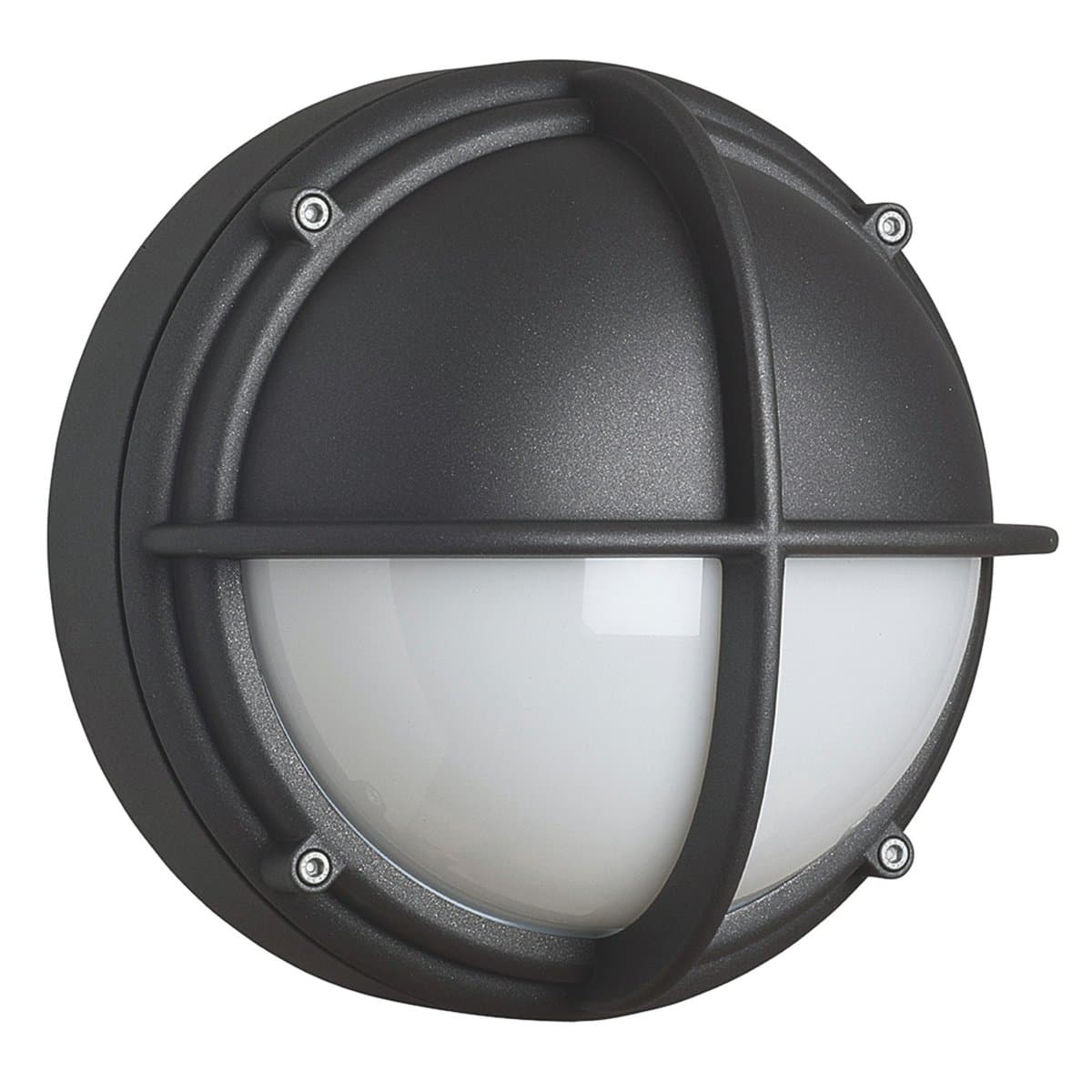 Louis Poulsen | Skot Outdoor Wall / Flushmount — Silver Grey, Opal Half Shaded