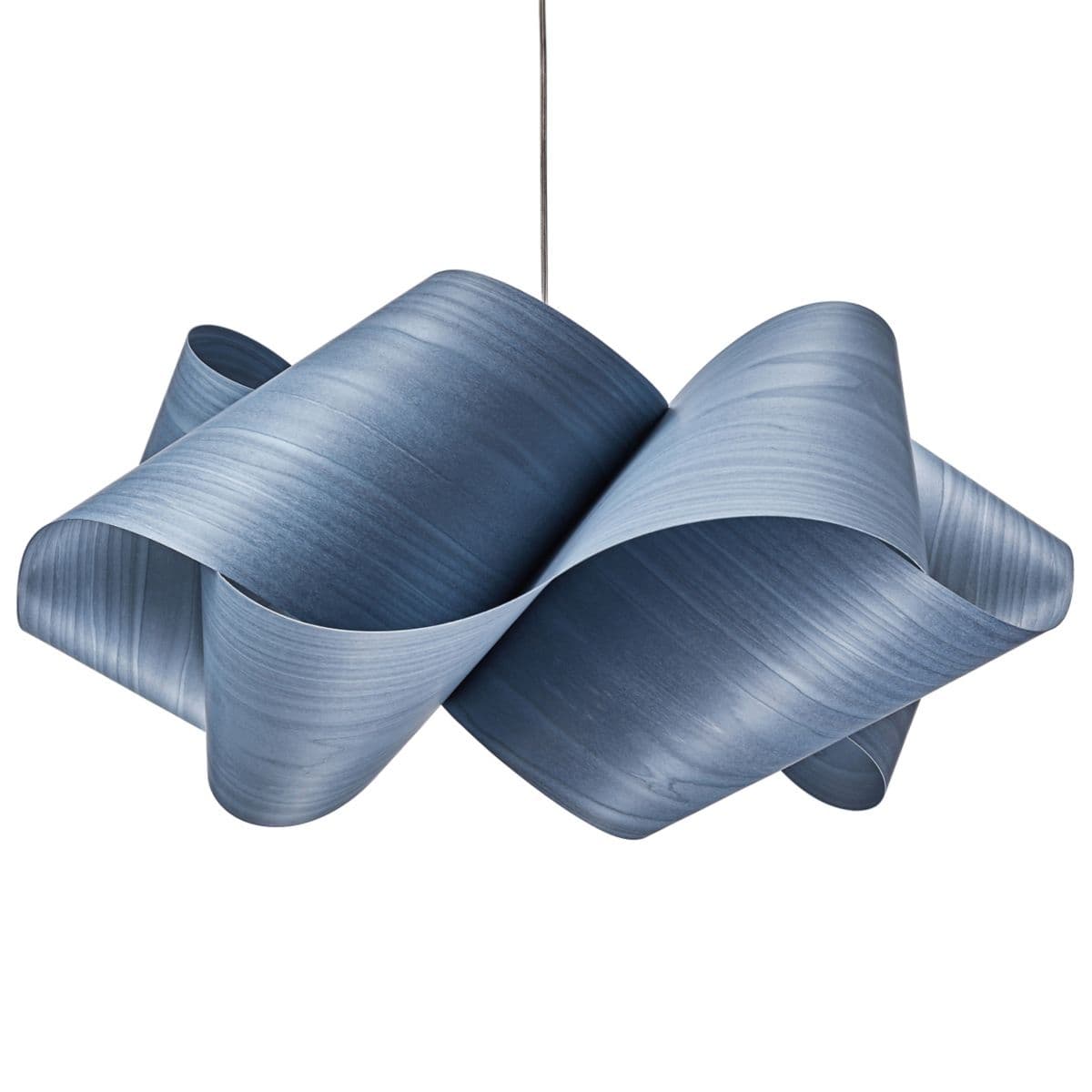 Lzf Swirl Pendant Light — Blue, Matte Black, Small, E26 Medium Base