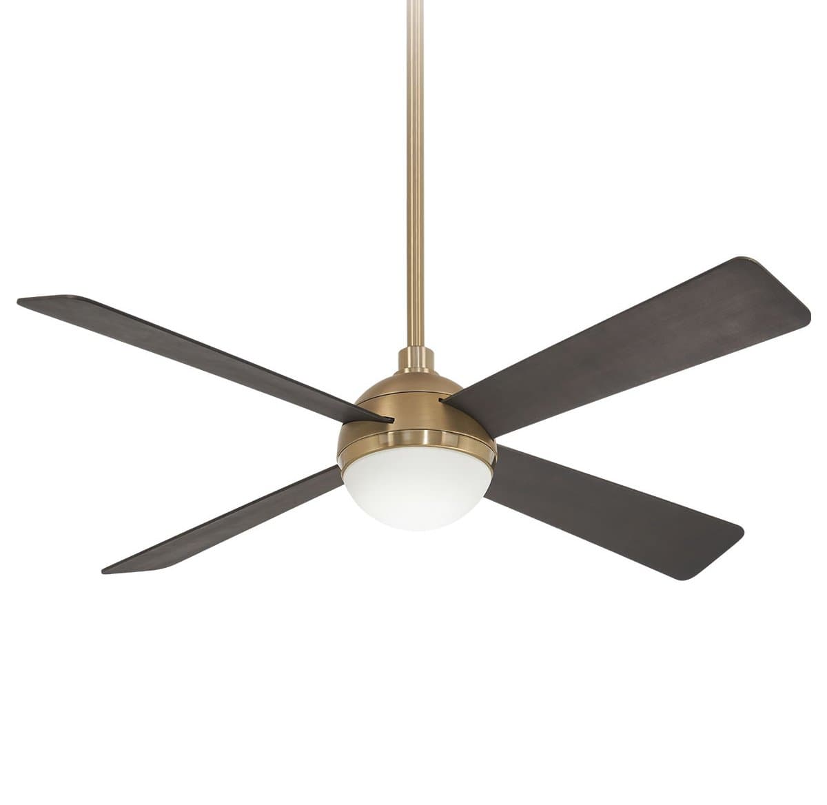 Minka Aire Fans | Orb Ceiling Fan — Brushed Carbon & Soft Brass with Brushed Carbon Blades